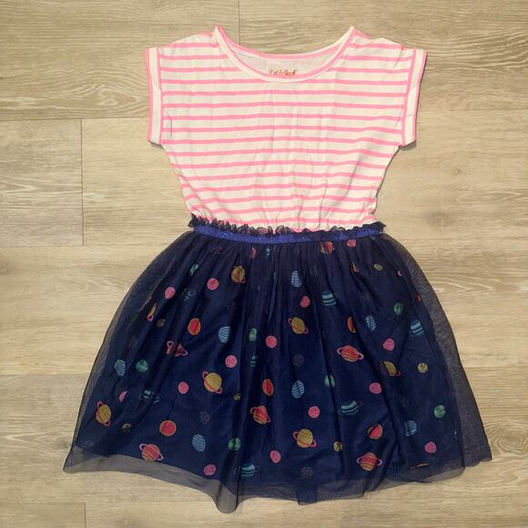 Cat & Jack Striped Solar System Girls Dress - Picture 1 of 6